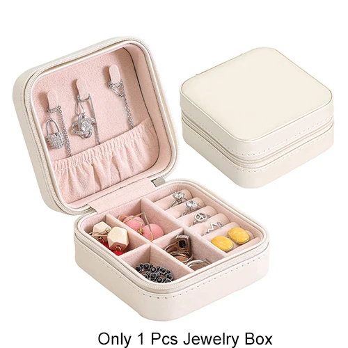Дорожная коробка для упаковки ювелирных изделий, шкатулка, органайзер для косметики, кольца, серьги, чехол, ожерелье, лак для ногтей, контейнер для красоты, аксессуары - Цвет: White A