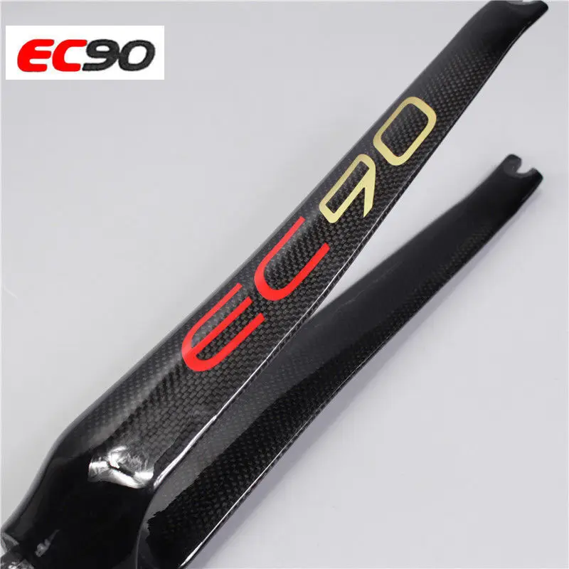 EC90 700C передняя вилка для шоссейного велосипеда 28,6 мм(1-1/")* 700C углеродная вилка матовая/глянцевая для шоссейного велосипеда прямые вилки - Цвет: Gloss