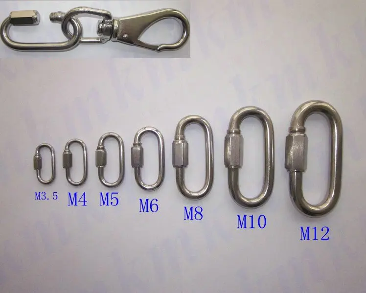 M8 высокая прочность AISI304 нержавеющая сталь Быстроразъемное звено цепи оснастка крюк оснастка металлические изделия