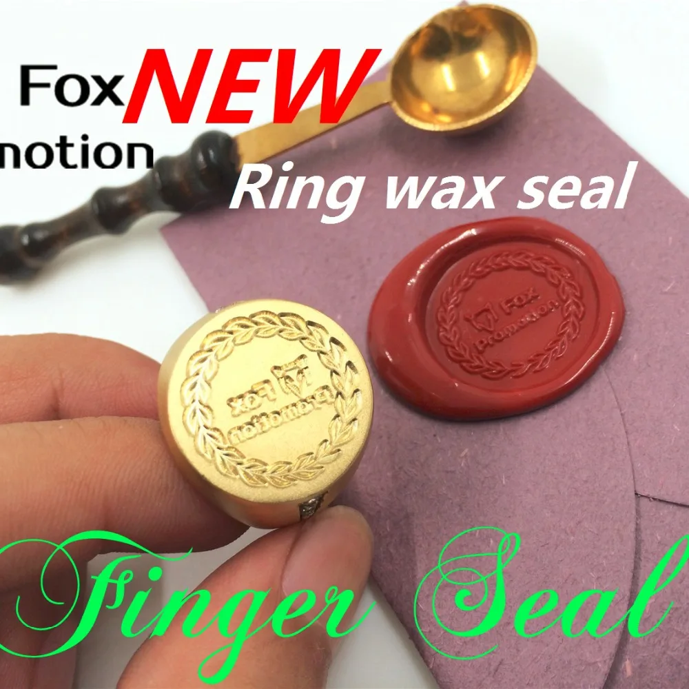 Customize Finger Ring Wax Stamp with Your Logo,DIY Ancient Seal Retro