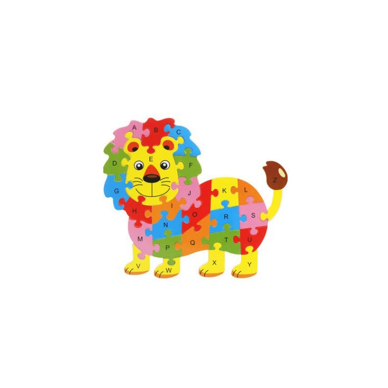 

Puzzle games interactive Kids Baby Cute Animal Wooden Puzzle Played Depends on Alphabet Learning Educational Toy for children