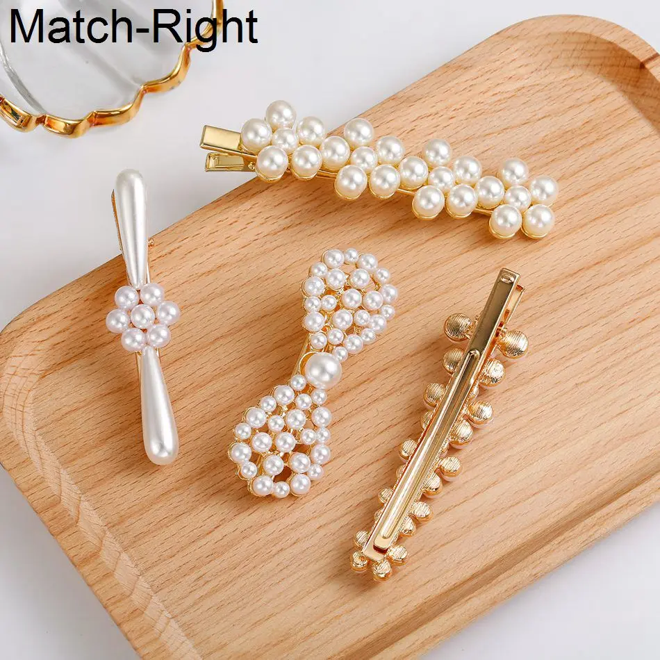 

Match-Right Tiara Hair Clip/Pins/Ornaments/Jewelry/Crab Bride Wedding Hair Accessories Barrette Pearl Hair/Hairpin Clip SP680