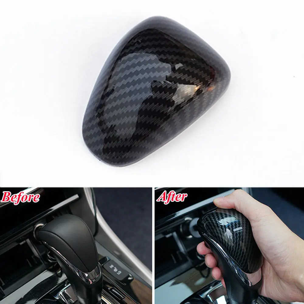 

ABS Carbon Fiber Interior Gear Shift Lever Knob Trim Fit For 2014 2015 2016 2017 Honda Accord 9th 9.5th Accessories Car Styling