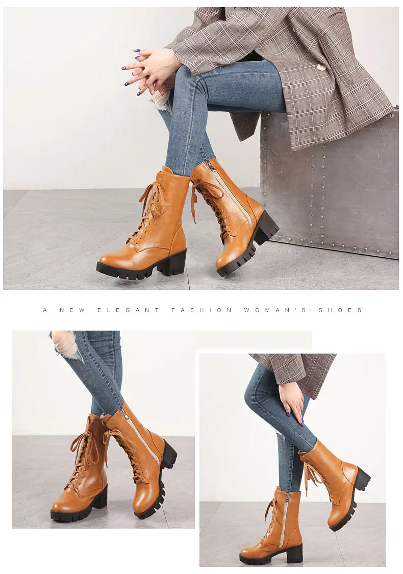 RQFF Brand Ankle Boots Women With Box Big size34-43 Fur Shoes Woman Winter Leather Plush High Heel Boot Female Ladies Black Shoe (11)