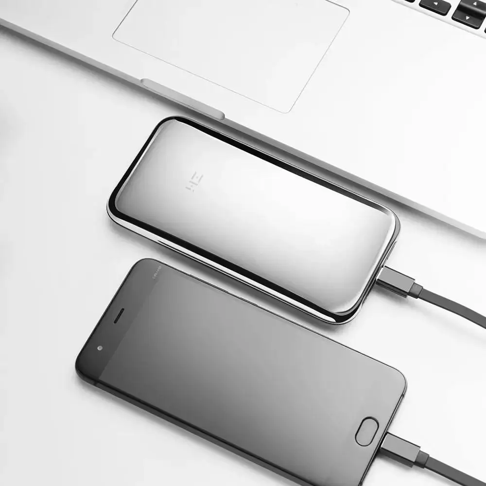 ZMI QPB60 Space из нержавеющей стали PD QC2.0 Быстрая Зарядка Power Bank 6000 мАч с кожаным