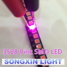 50 шт. SMD розовый светодиодный Диод 1210 супер яркий 3528 розовый SMD светодиодный светильник