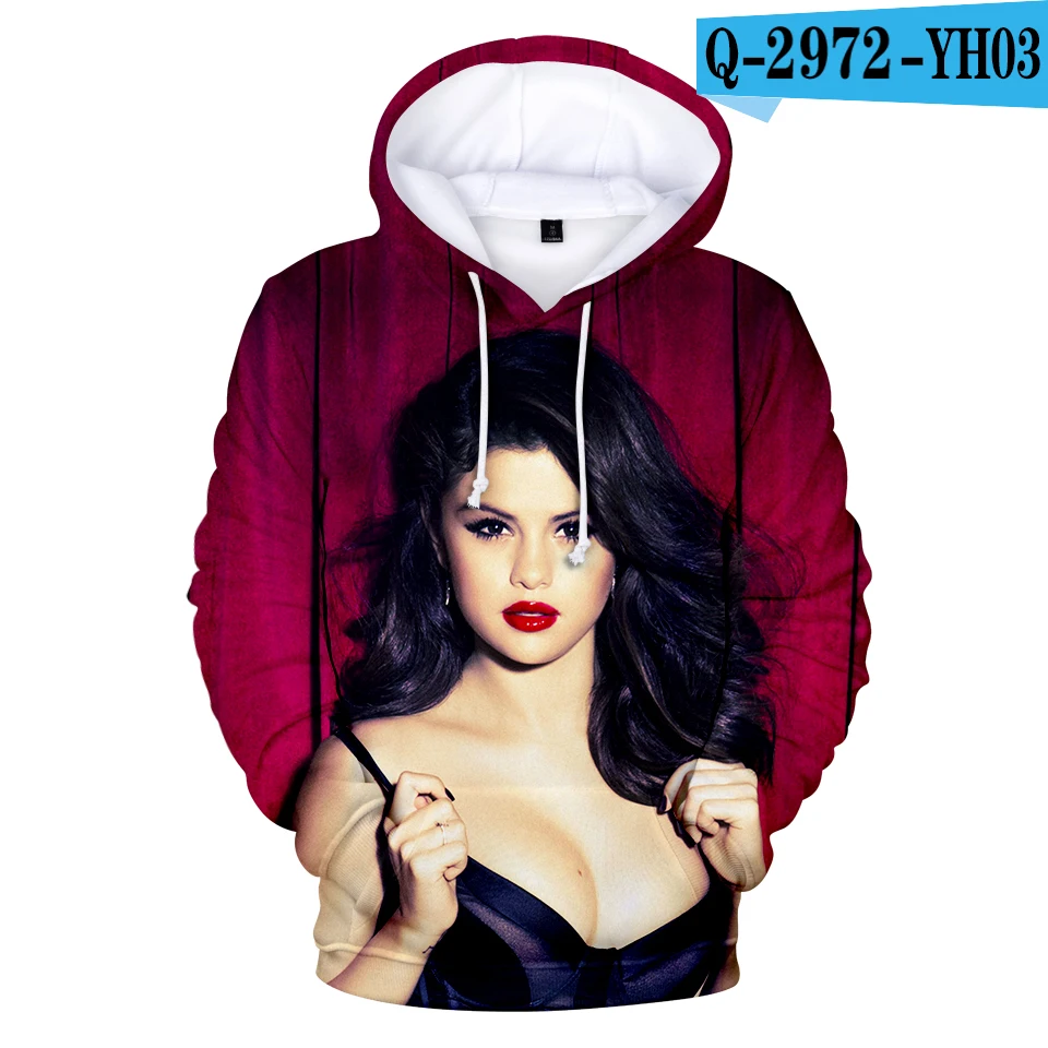 Новая мода Selena Gomez мужской свитер с капюшоном Rip Selena Gomez хип хоп для женщин толстовки женские вентиляторы костюмы XXS 4XL - Цвет: as picture 3D