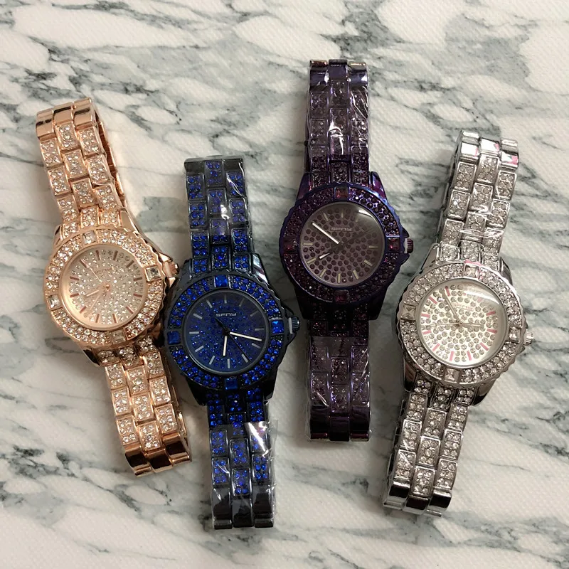 

2019 Luxury Rhinestone High-End Women's Watch Full Of Rhinestone Steel Belt Quartz Female Watch High Quality Ladies Watch