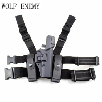

Tactical Glock Leg Holster Right Thigh Paddle Belt Level Pistol Gun Holster W/ Magazine Torch Pouch for Glock 17 19 22 23 31