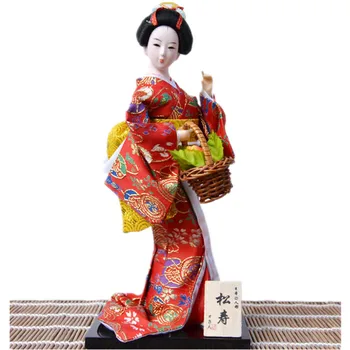 

Hand-made Figurines 30cm Beautiful Japan Geisha silk dolls Home Decration Creative gifts vintage home decor