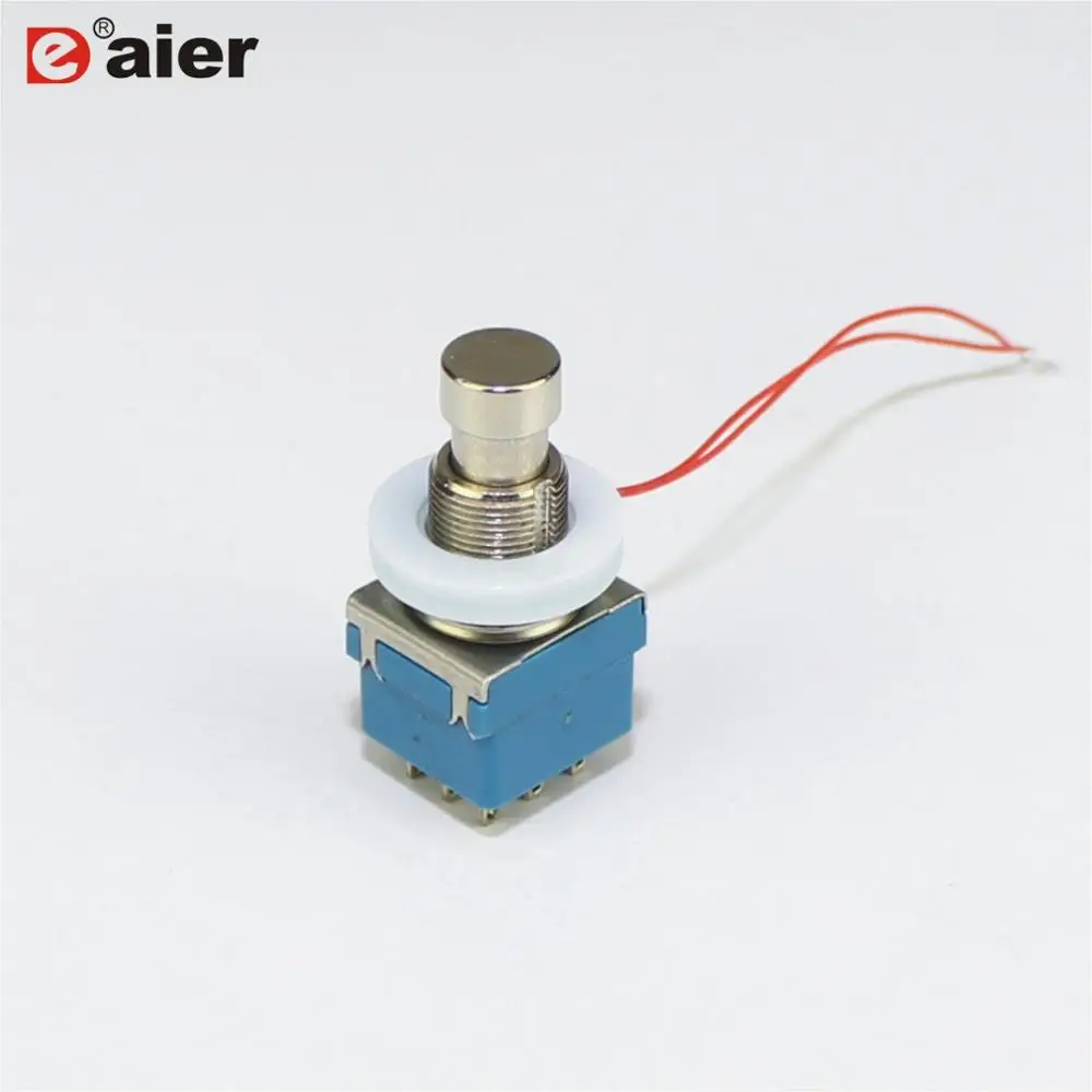 1 Set 3Pdt Interruttore A Pedale Effetti Per Chitarra Pedale Interruttore Di Pulsante On-On Terminali A Saldare Con 12 Millimetri Led Halo Anello Sing