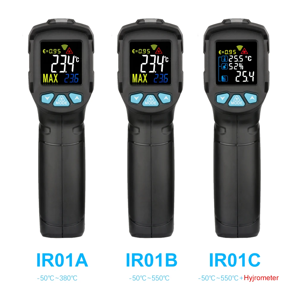 Цифровой термометр для измерения влажности IR01A/IR01B/IR01C инфракрасный термометр гигрометр Измеритель температуры и влажности пирометр