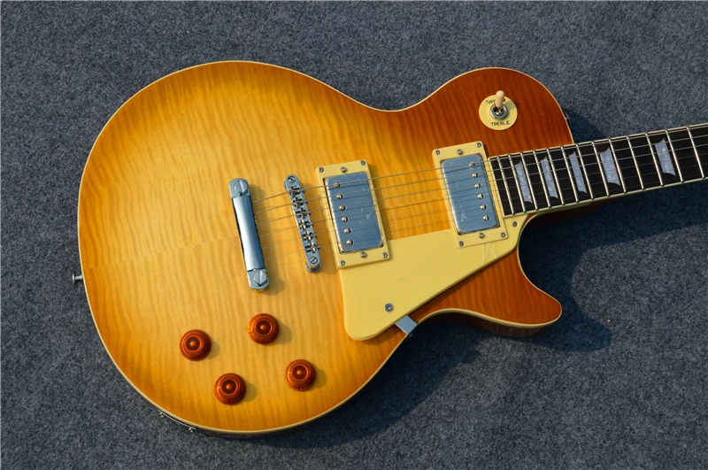 Hot Lp Guitar Custom Shop 1959 R9 Les Tiger Striped Maple Cover LP Standard Electric Guitar