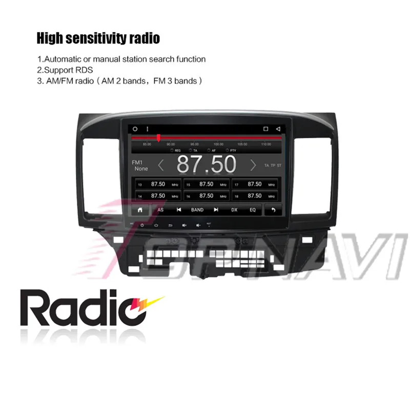 Discount 2 Din Android 8.1 10.1 Inch Car GPS Navigation Multimedia player For Mitsubishi Lancer EX 2010 2011 2012 2013 2014 -2016 Stereo 12