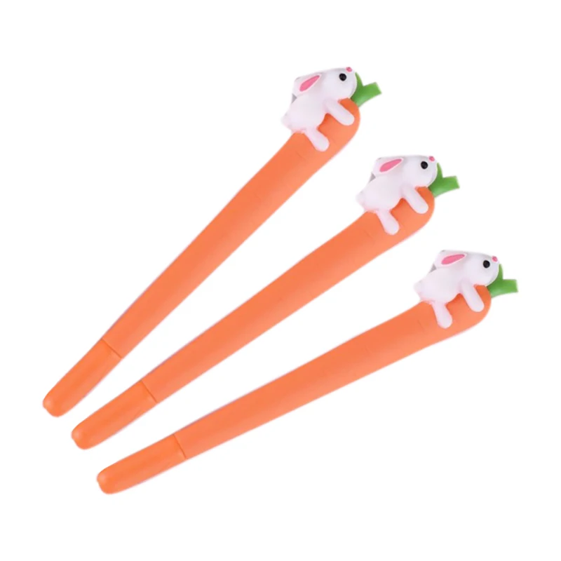 

Black Ink Gel Pens Rabbit Ballpoint Pens Carrot Shape Signature Pen Students Stationary Office Supplies For School Kaw Black G