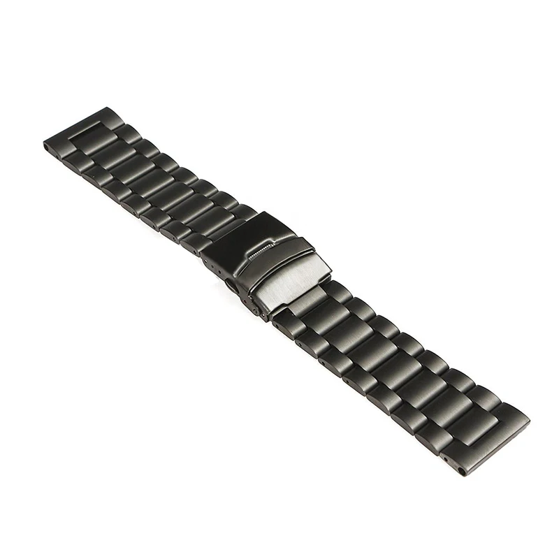 Black Silver Stainless Steel Replacement Wrist Band Sport Safety Wrist Support Wristband Strap for Garmin Fenix 3/3 HR with Tool