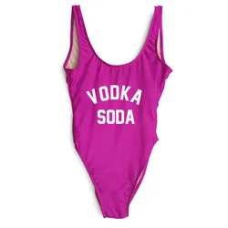 VODKA SODA Letter High Cut Swimsuit One Piece Funny Swimwear Monokini Bathing Suit 2017 Women Trikini trajes de bano women VODKA SODA Letter High Cut Swimsuit One Piece Funny Swimwear Monokini Bathing Suit 2017 Women Trikini trajes de bano women