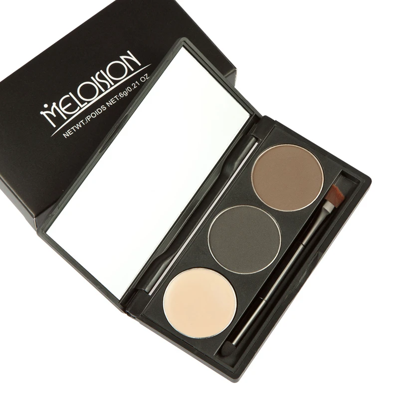 

3 Color Waterproof Eye Shadow Eyebrow Powder Make Up Palette Women Beauty Cosmetic Eye Brow Makeup Kit Set with brush