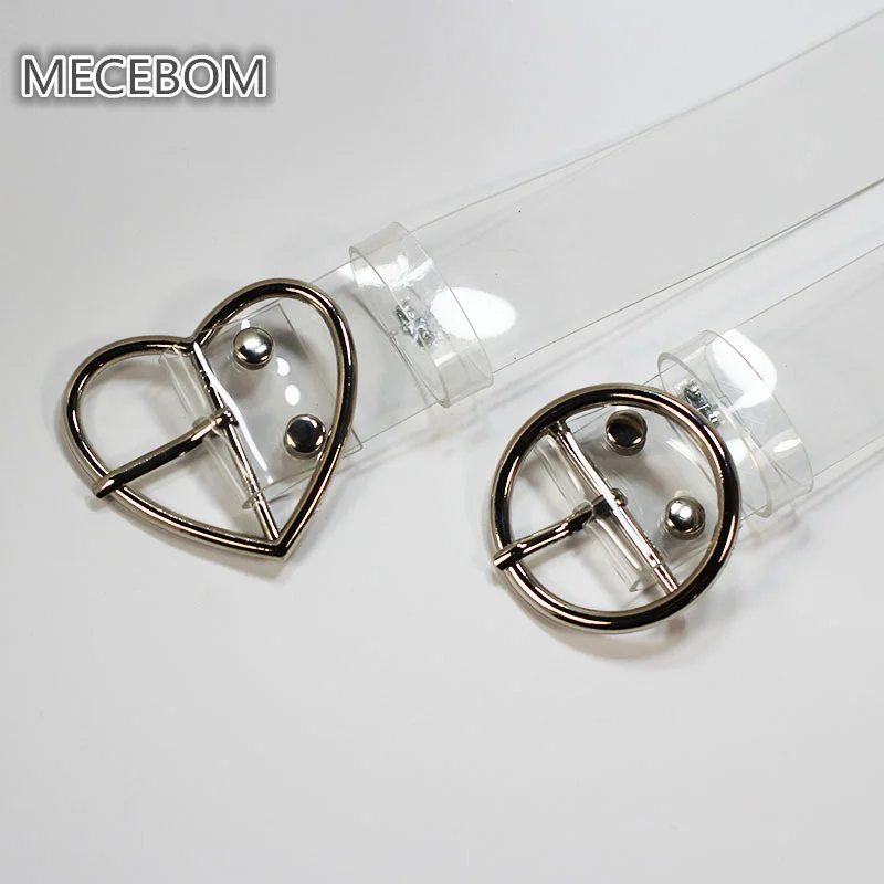 Women's Cute Transparent Belts Heart/Circles Buckle Sweet Female Belt