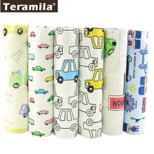 Терамила стежка Ткань Авто тема метр хлопок саржа Tissus DIY лоскутное Telas 6 шт/40 см x 50 см швейный Материал текстиль