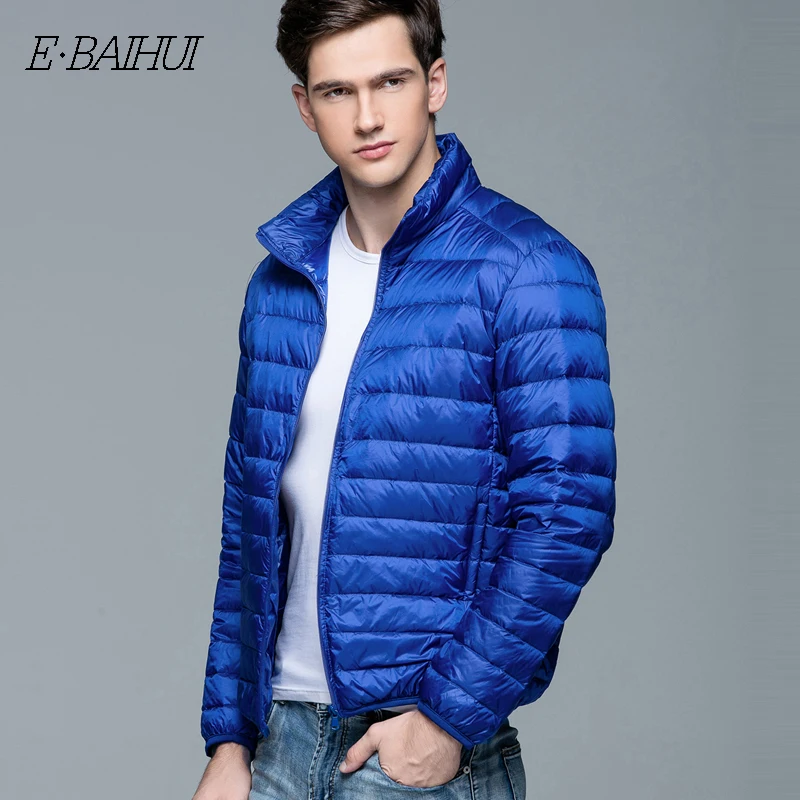 

E-BAIHUI White Duck Down Men's Winter Jacket Ultralight Down Jacket Casual Outerwear Snow Warm Fur Collar Brand Coat Parkas 002