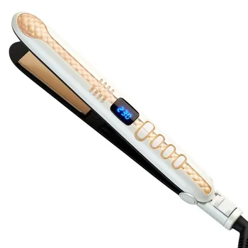 

2 IN 1 Professional Hair Straightener Ceramic Plate LED Display Flat Iron De Cabello Planchas Hair Curler Iron Styling Tools