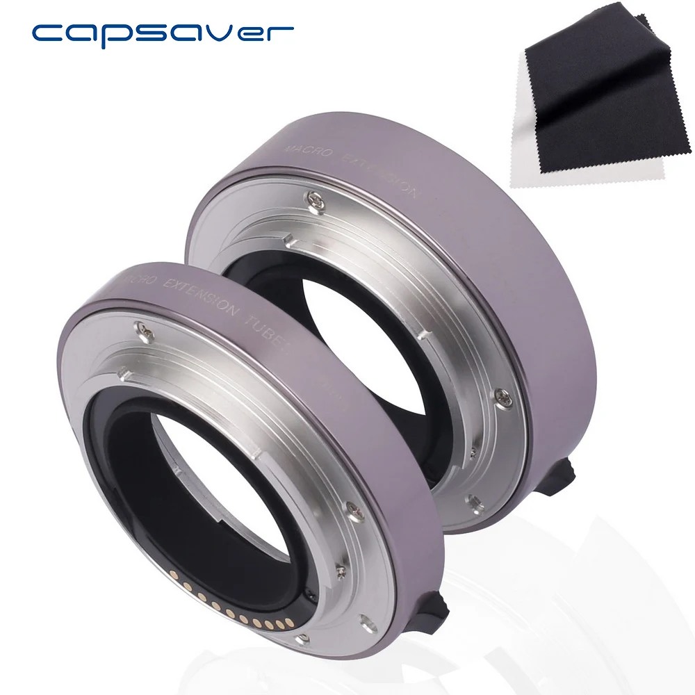 

capsaver MET-S2 Metal Auto Focus Macro Extension Tube Ring for Sony Macro Photography Lens Adapter Set with Lens Cloth