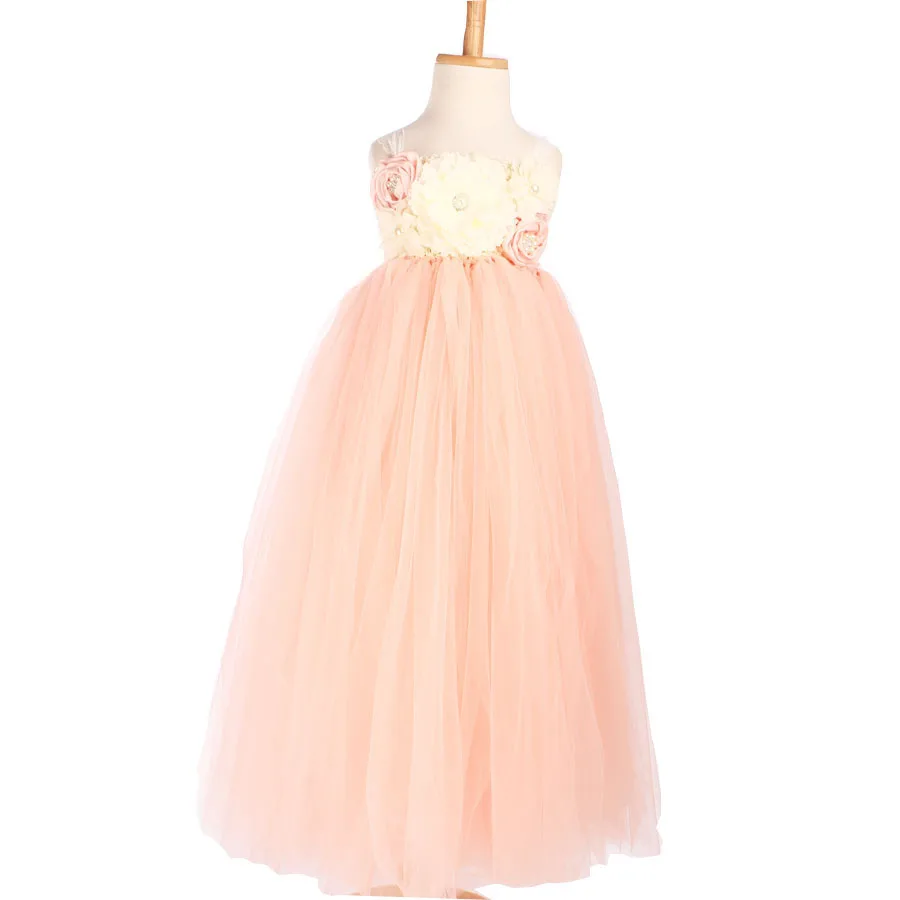 Flower Girls Wedding Tutu Dress Kids Lace Tulle Dress Birthday Party Pageants Photo Costume Handmade Dress (22)