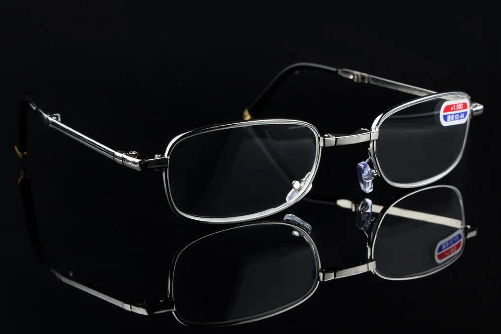 Moonbiffy, практичные металлические складные очки для чтения с чехлом+ 1+ 1,5+ 2,0+ 2,5+ 3+ 3,5+ 4,0