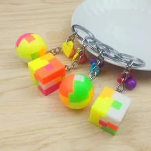 Новинка, для детей, для самостоятельной сборки, волшебный квадратный круглый шар, кубики, мини брелок для ключей, Обучающие Развивающие игрушки, рождественские подарки