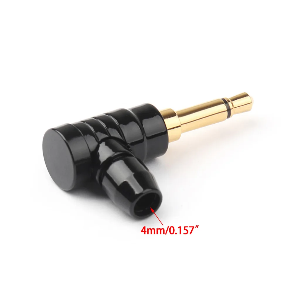 Artudatech 4PCS 3 5mm 2 Pole TS 90 Mono Plug Male Audio Adapter Connector Headphone Silver Black