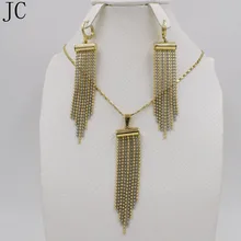 Women Jewelry Sets Dubai 2016 Unique Design Mix Platinum 18K Plated Two Tone Round Earrings Pendant