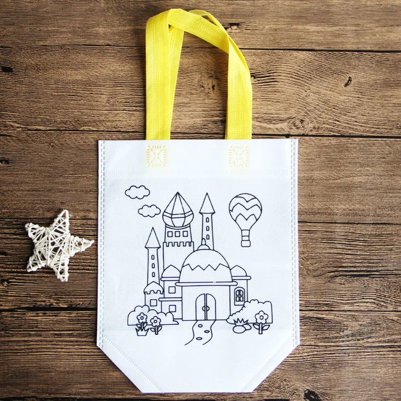 Новые 3 шт. DIY сумочки для граффити дети ткань картины сумки с картинкой раскраски Рисование игрушки ребенок детский сад развивающие ремесло