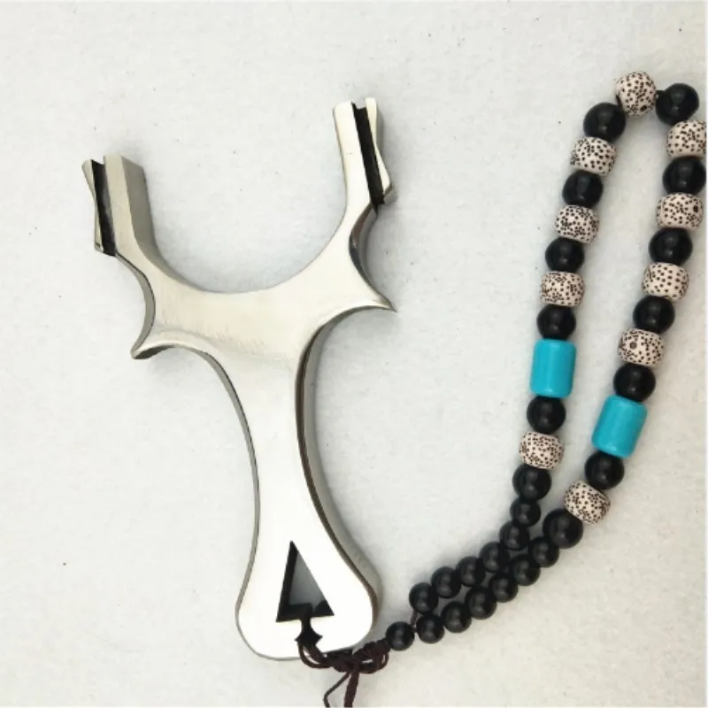 

The latest hunting stainless steel slingshot sight with flat rubber band outdoor