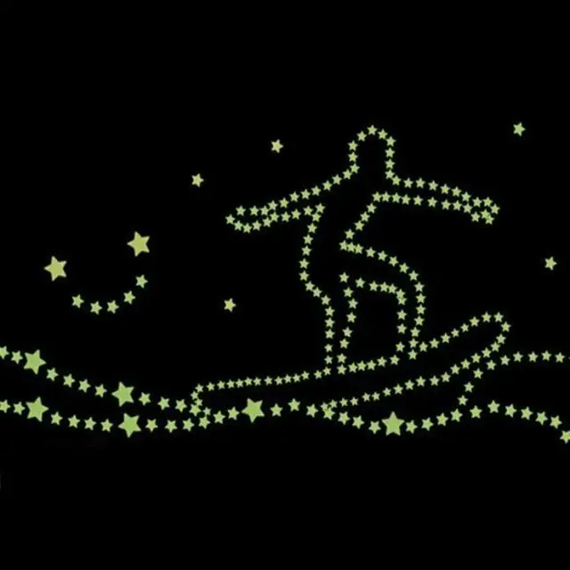 200pcs/set DIY 3D Shine Stars Glow In The Dark Luminous Fluorescent Plastic Wall Stickers for Living Home Decoration WYQ 4