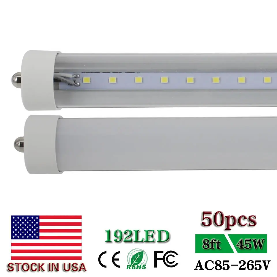 8ft led tube light t8 fa8 single pin 8 foot led bar lamp dual ended