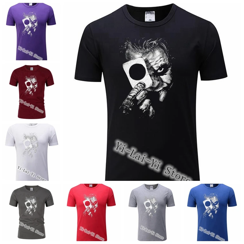 

NEW Dark Knight Clown Poker TShirt Print Suicide Clown Men's Short Sleeve T-Shirt Tops Tees T Shirt Male Fashion Men TShirts