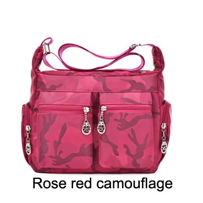 Водонепроницаемые дорожные женские сумки-мессенджеры, повседневные клатчи Carteira, винтажные вместительные сумки для девушек, женские сумки через плечо, сумки на плечо - Цвет: Rose red camouflage