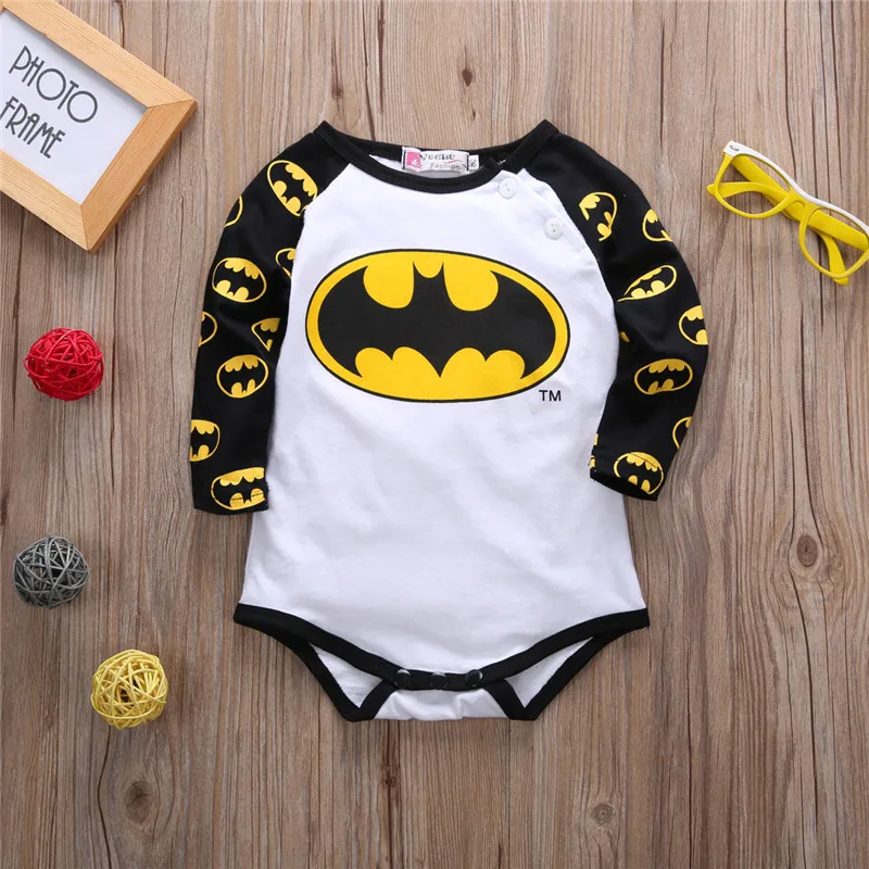 

Europe Style Kawaii Rompers Funny Super Hero Cartoon Long Sleeve Tops Jumpsuit Newborn Footies Fashion Boy Girl Clothing