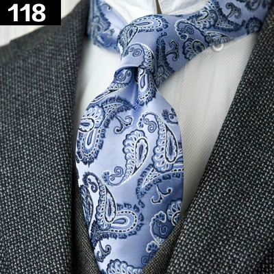 Мужские галстуки ручной работы в геометрическом стиле, в горошек, с узором пейсли, разноцветные, шелк, жаккард, новинка - Цвет: 118