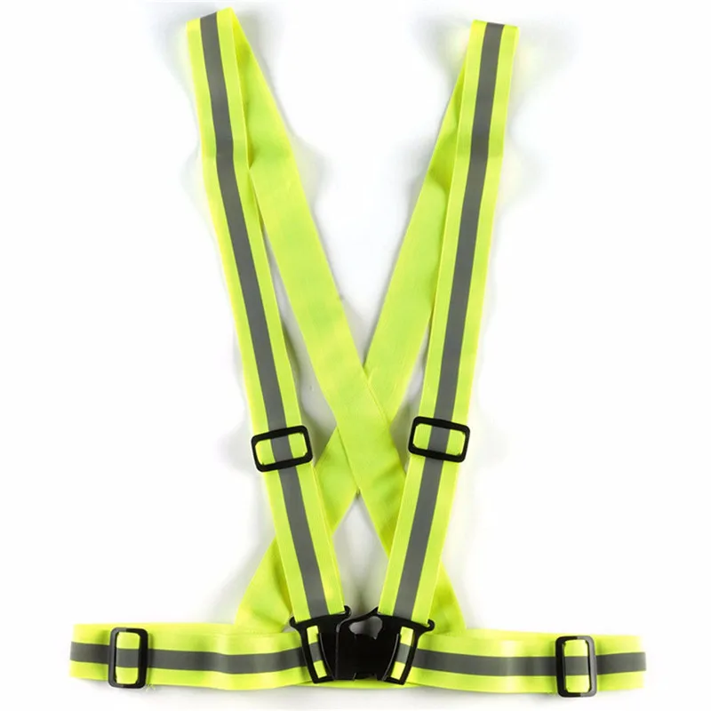 

High Quality Unisex Safety Reflective Cycling Yellow Fluro Bike Visability Crossover Vest Top New Arrival