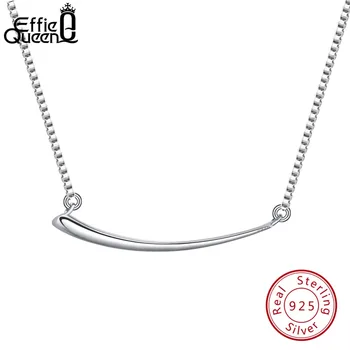

Effie Queen Genuine Sterling Silver Necklaces Bar Pendant Can Engrave Name Unisex Couple Anniversary Birthday Party Gifts BN91