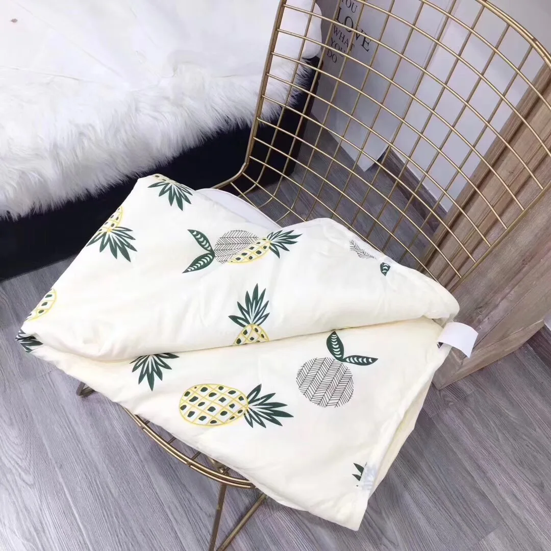 

Pineapple Summer Bedspread Size Geometric Printed Quilts and Duvets for Children Thin Air-conditioned Comforter colcha For Bed