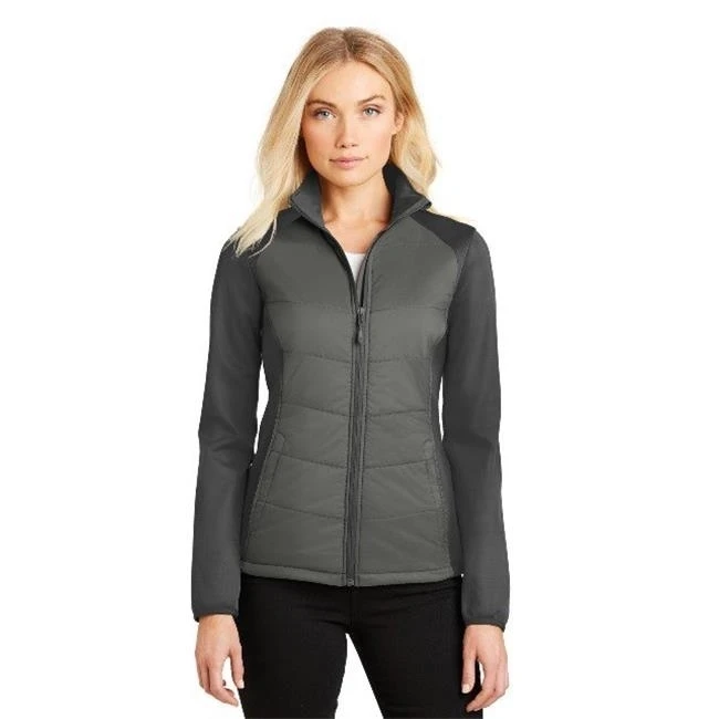 Port Authority L787 Ladies Hybrid Soft Shell Jacket Smoke Grey & Grey Steel - 4XL
