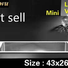 Квартиры Роскошные мыть овощи Кухня ручная раковина одинарная мойка 304 нержавеющая сталь Малый 43x26 см