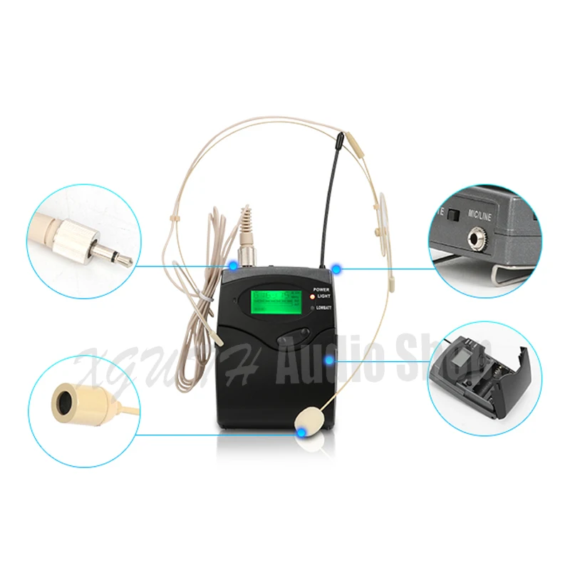 800 каналов цифровой UHF беспроводной микрофон система 8 Гарнитура петличный сценический вокальный караоке беспроводной микрофон