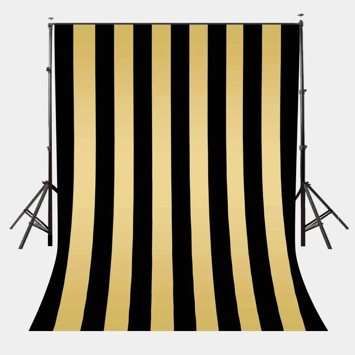 

5x7ft Photography Background Black and Golden Vertical stripes Backdrops Birthday Wedding Adults Party Banner Photo Studio Props