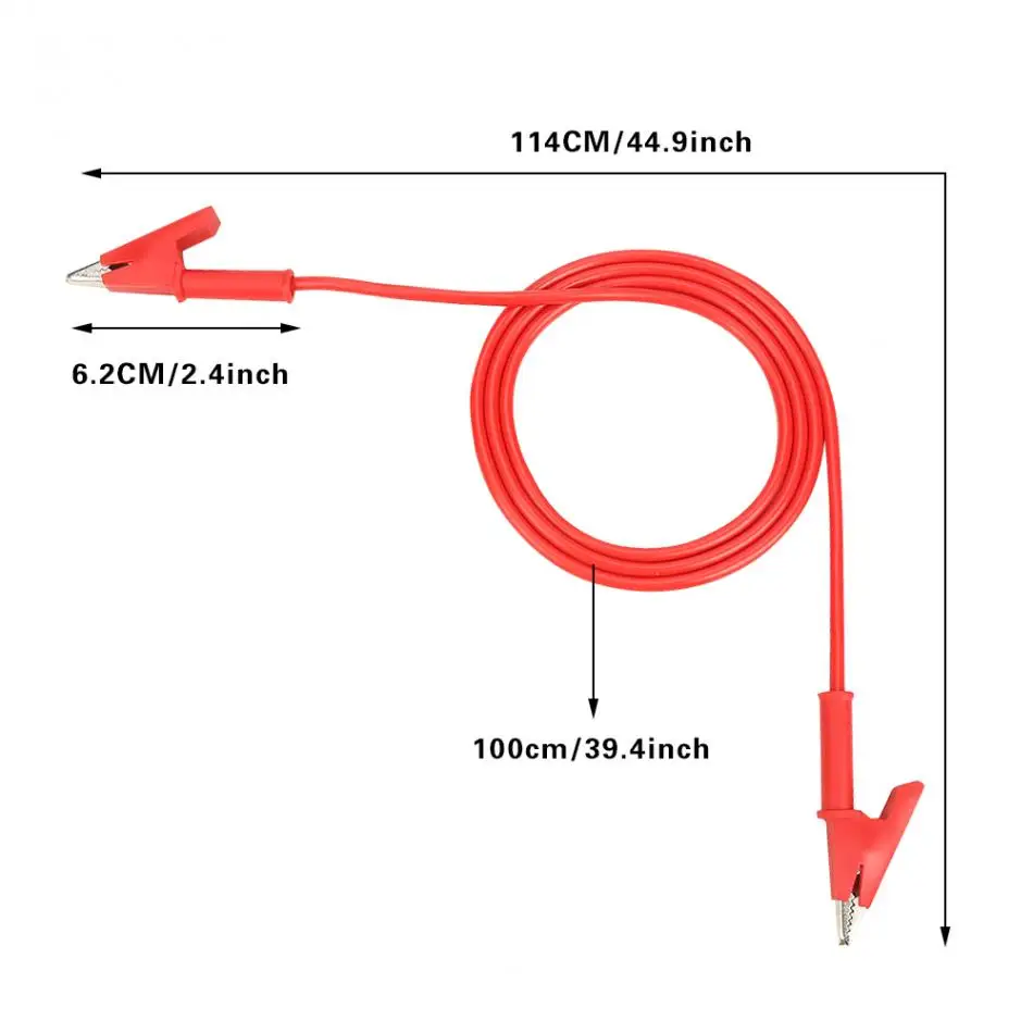 5 шт. зажим-Крокодил Зажимы испытательный кабель P1024 100 см цветной двойной конец свинца измерительный щуп кабель провода 15A