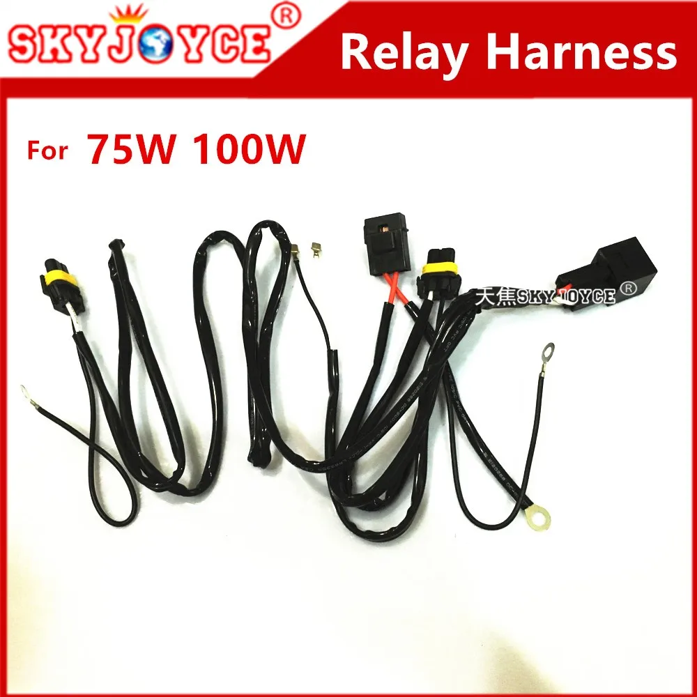 DC12V 40A HID xenon kit H7 75W HID relay harness H1 H11 H7 D2H 100W HID Power Cable Relay Control Wire Harness motorcycle hid (2)