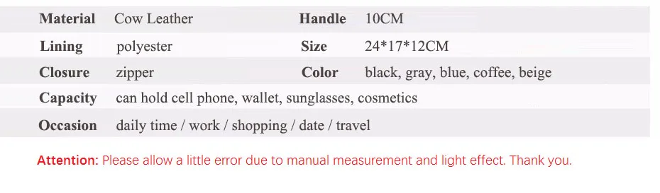 MJ Women Genuine Leather Bag Female Real Cow Leather Handbag Small Tote Bags Ladies Shoulder Handbag Messenger Bag for Women (33)